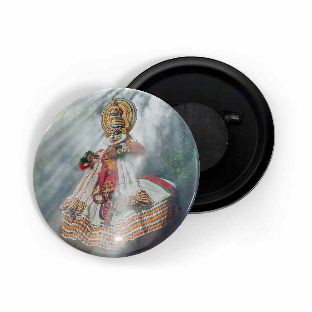 dhcrafts Fridge Magnet Multicolor Kathakali D2 Glossy Finish Design Pack of 1 (58mm)